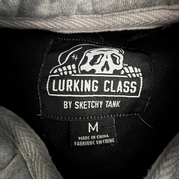 LURKING CLASS By Sketchy Tank Black Denim Panther Cobra Rose Hoodie Jacket M - Picture 4 of 14